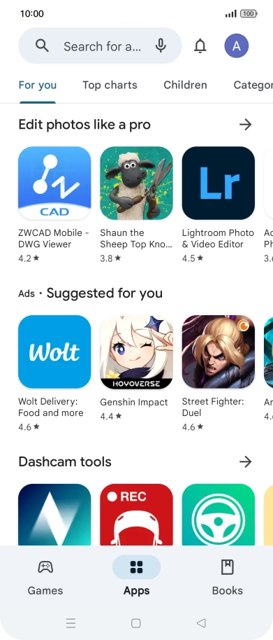 Press the profile icon. Press the profile icon.