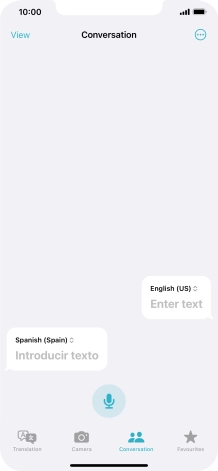 Press the microphone icon and say the required word or sentence.