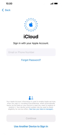 Press Email or Phone Number and key in the username for your Apple ID.