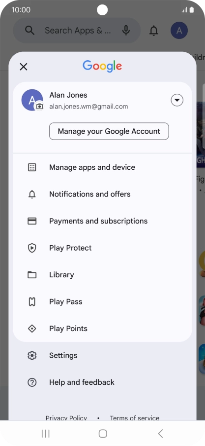 Press Manage apps and device.