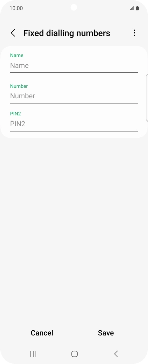 Press Name and key in the required name.
