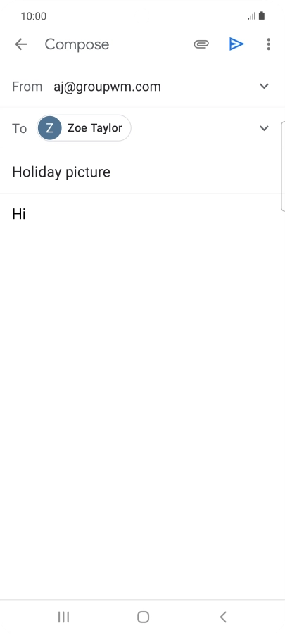 Press the attachment icon. Press the attachment icon.