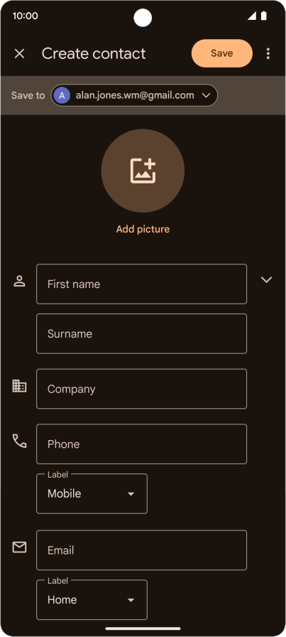 Press the address book drop down list.
