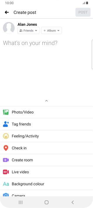 Press the text input field and key in the required text.