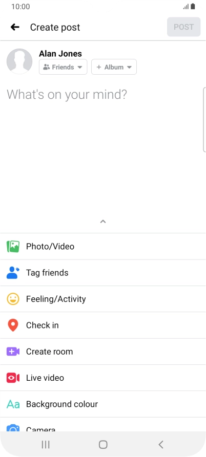 Press the text input field and key in the required text.