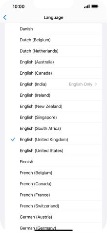 Press the required language.