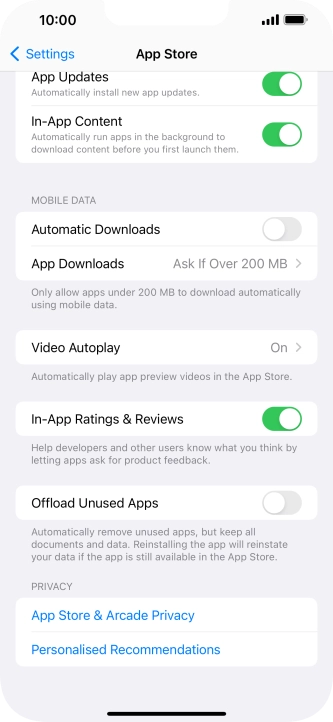 Press the indicator next to 
