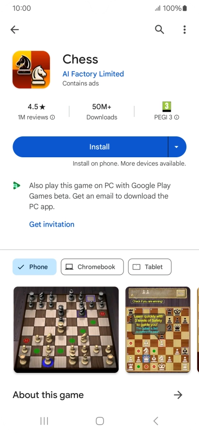 Press Install and follow the instructions on the screen to install the app. Press Install and follow the instructions on the screen to install the app.