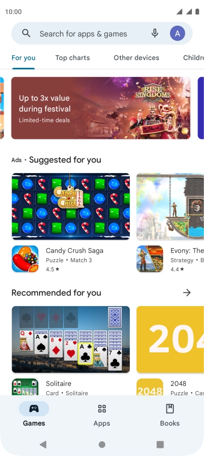 Press the search field. Press the search field.