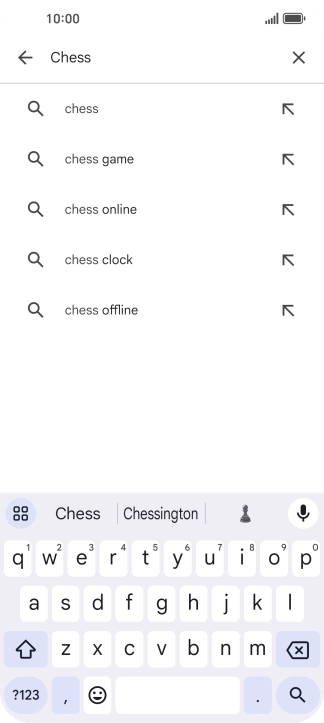 Key in the name or subject of the required app and press the search icon.