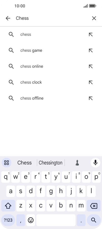 Key in the name or subject of the required app and press the search icon.