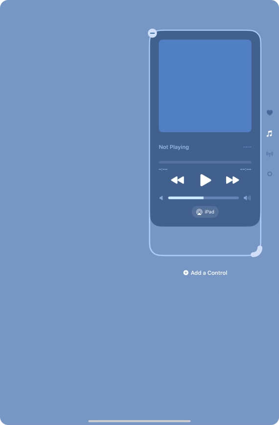 Press the remove icon on the required function to remove it from Control Centre.
