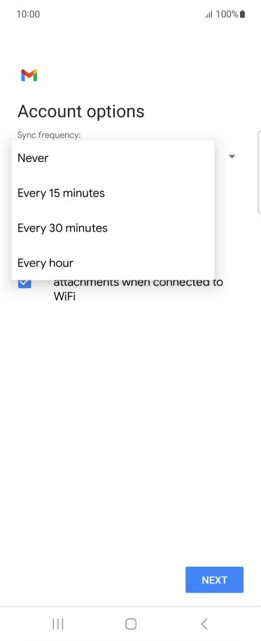 Press the required setting.