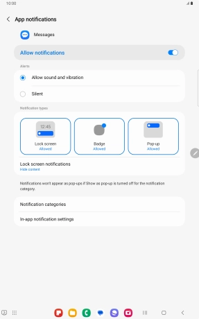Press the indicator next to 