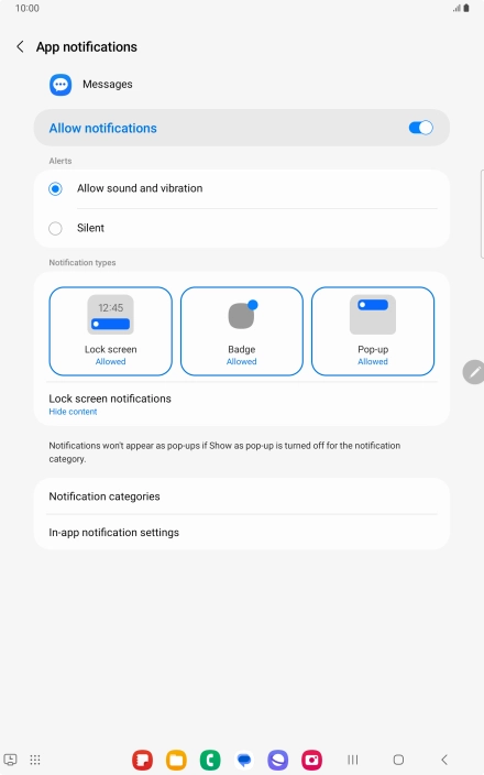 Press the indicator next to 