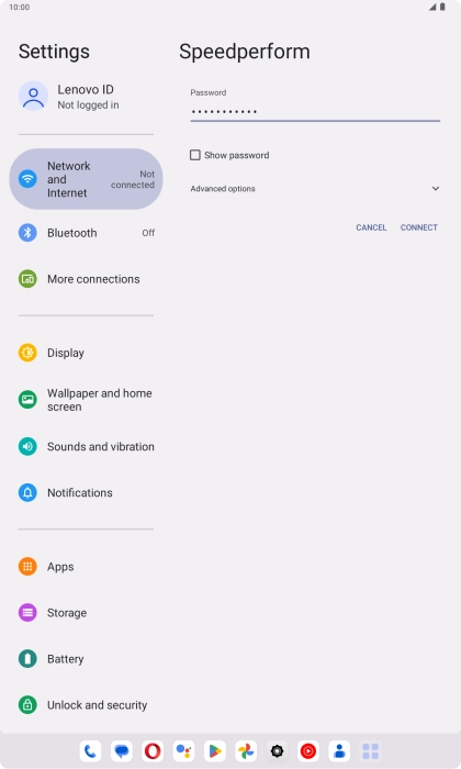 Key in the password for the Wi-Fi network and press CONNECT.