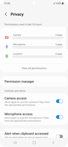 Press View all permissions.