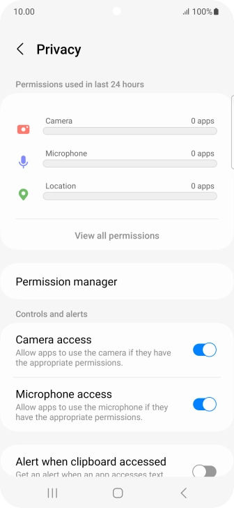 Press View all permissions.
