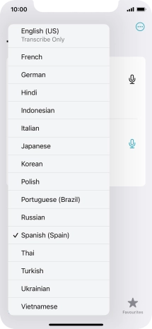 Press the required target language.
