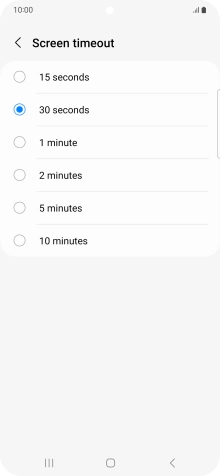 Press the required setting.