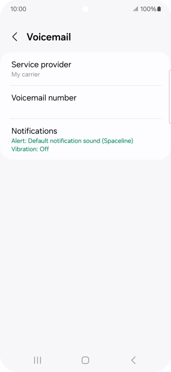Press Voicemail number.
