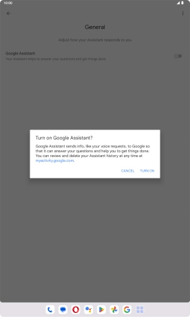 If you turn on the function, press TURN ON.