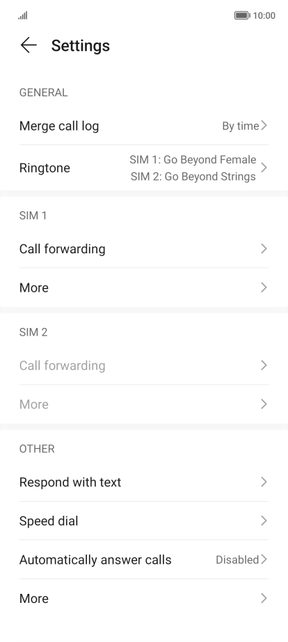 Press Call forwarding. Press Call forwarding.