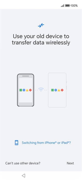 Follow the instructions on the screen to transfer the content from another phone and finish the activation of your phone.