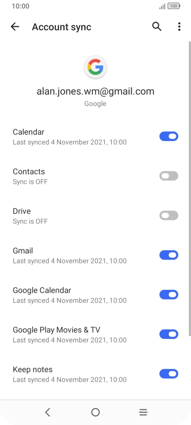 Press the indicator next to 
