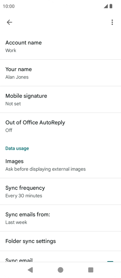 Press Account name and key in the required name.