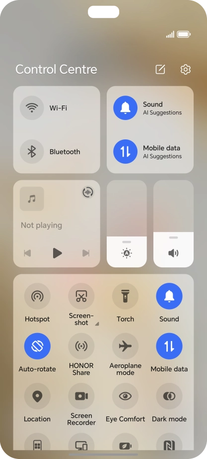 Press the settings icon. Press the settings icon.
