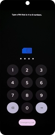 If your SIM is locked, key in your PIN and press arrow right.