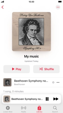 Press the song title. Press the song title.