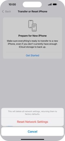 Press Reset Network Settings.