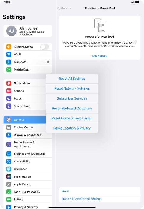 Press Reset All Settings.
