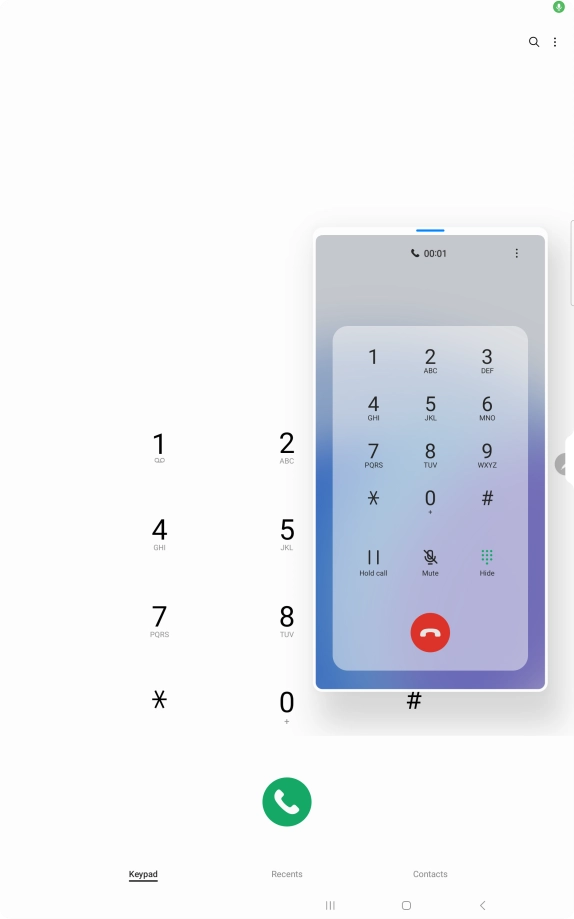 Press the end call icon.