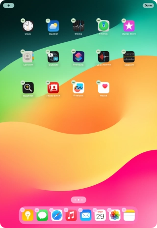 To remove an application from Dock, press and hold the required application and drag it upwards from Dock.