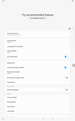 Follow the instructions on the screen to select the required settings.