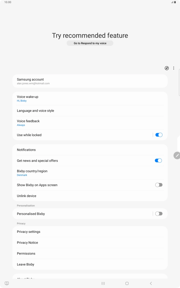 Follow the instructions on the screen to select the required settings.
