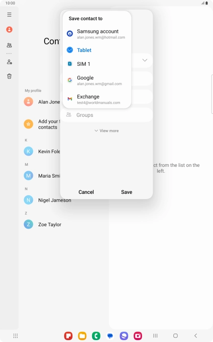 Press the required Google account. Press the required Google account.