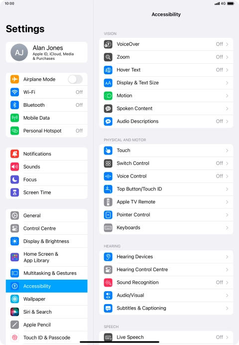 Press Display & Text Size.