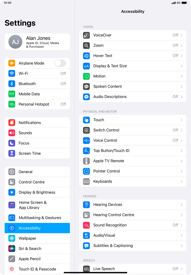 Press Display & Text Size.