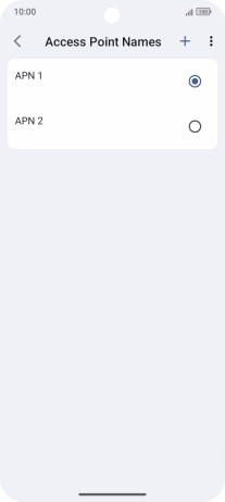 Press the field next to the data connection to activate it.