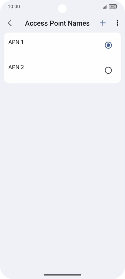 Press the field next to the data connection to activate it.