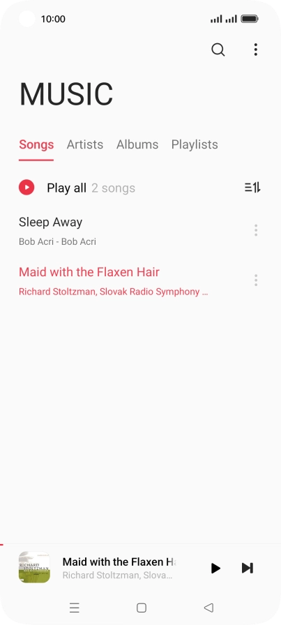 Press the song title at the bottom of the screen.