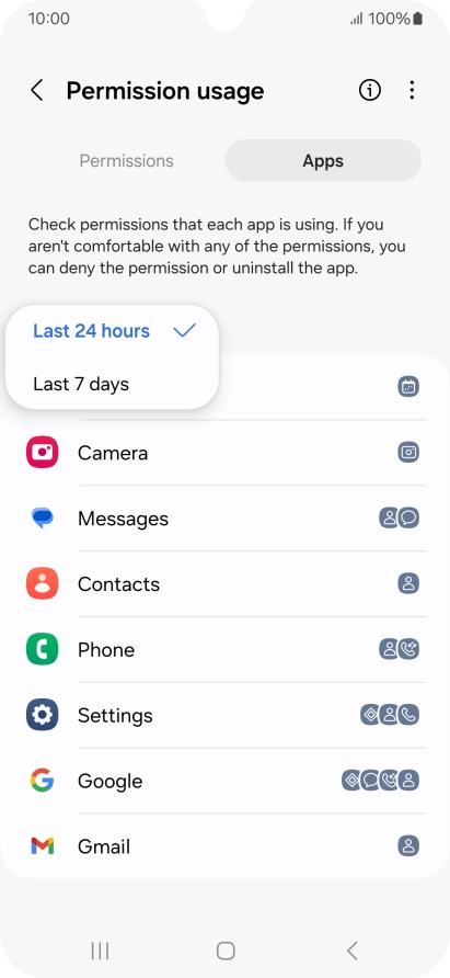 Press the required setting. Press the required setting.