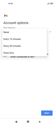 Press the required setting.