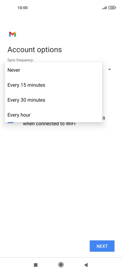 Press the required setting.
