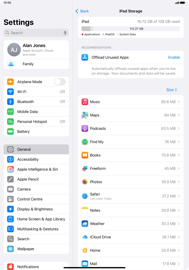 Press the required app.
