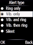 Select Ring only to turn off vibration.